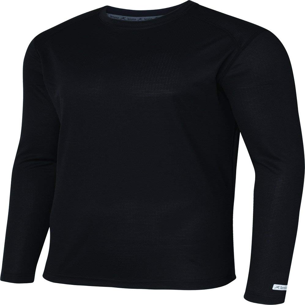 Terramar Men's Standard M Ls Transport Tee, Black, 2XL