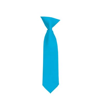 Romario Manzini Solid Color Boy's 11" Clip On Tie Age 3 to 6 Years Old (Turquoise)