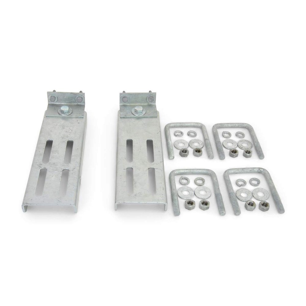 Sturdy Built (2) 12" Galvanized Double U Bolt Swivel Top Bunk Bracket Kit for 3x3 Boat Trailer Crossmember