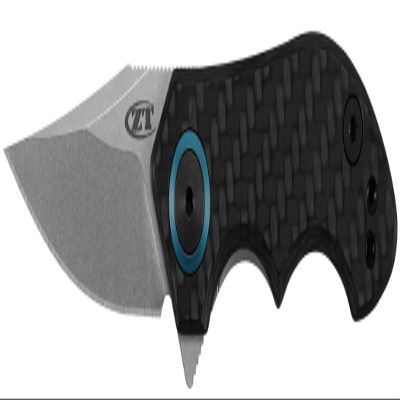 Zero Tolerance and Tim Galyean Pocketknife; 1.8 Inch Premium CPM 20CV Stainless Steel Blade, Carbon Fiber Front with Stonewashed Titanium Back Handle, Pocketclip, Made in The USA (0022)