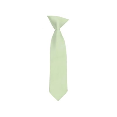 Romario Manzini Solid Color Boy's 11" Clip On Tie Age 3 to 6 Years Old (Light Sage Green)