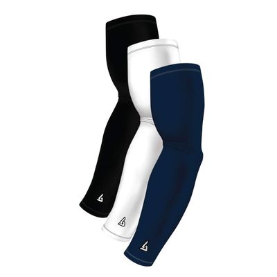 Navy Arm Sleeve Pack - Football Basketball Baseball Athletic Sports Sleeve - Compression for Bicep Tendonitis Tennis Elbow Supports Circulation - UV Cooling Sun Protection for Arms - Tattoo Cover Up