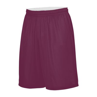 Augusta Sportswear Youth Reversible Wicking Shorts, Light Maroon/White, S