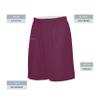 Augusta Sportswear Youth Reversible Wicking Shorts, Light Maroon/White, S view 2