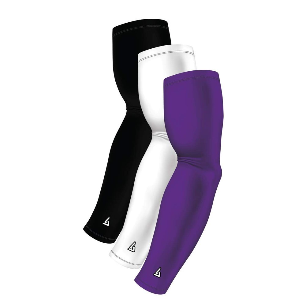 Compression Arm Sleeves Youth | Kids Athletic Sports Sleeves for Baseball Football Basketball Golf Tennis Volleyball Softball | Cooling UV Sun Protection | 3 Shooting Sleeves