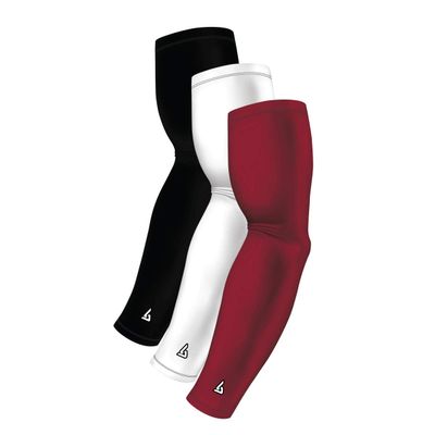White Black Maroon Compression Sleeves For Sports - Basketball Baseball Football Cycling Softball Bowling - Spf Sun Protective Sleeve for Arms - Tattoo Cover Up Protector - Bicep Elbow Pain Relief