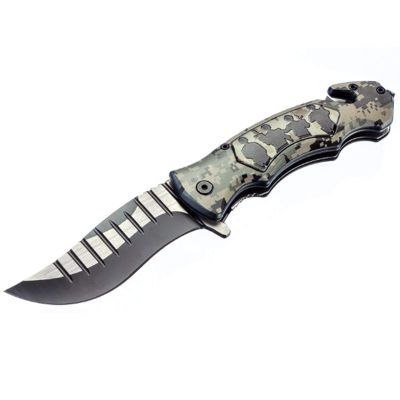ASR Outdoor Clip Point Blade Pocket Knife 5 Inch Window Punch Military Men