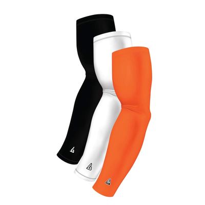 Arm Sleeves Pack of 3 For Men Women Youth Sports - Athletic Orange Sleeve for Basketball Baseball Football Gaming Gardening Running Driving Sun Protection for Arms - Forearm Elbow Bicep Compression