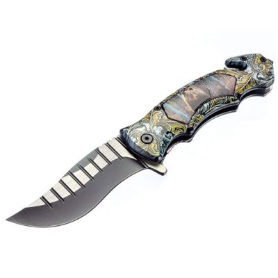 ASR Outdoor Clip Point Blade Pocket Knife 5 Inch Window Punch Military Men