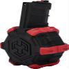 Evike Airsoft - AW Custom Drum Airsoft Mag for Gas Blowback Airsoft Pistols & Rifles (Model: WE Open Cycling M4 / Red) view 2