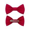 Handmade Pre-Tied Clip on Bow Tie for Baby to Young Boy (Small, Red) view 3