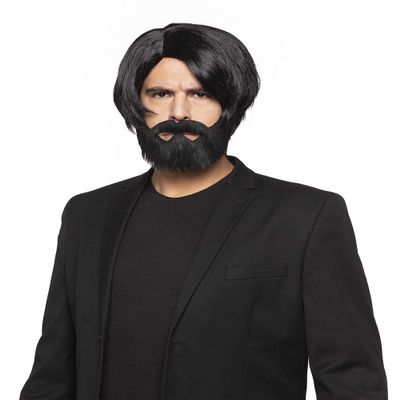 Enigma Costume Wigs Assassin Wick Wig & Beard Set Black Hitman Hairpiece with Mustache and Goatee for Mens John Cosplay, Halloween & Action Costumes with MaxWigs Care Guide