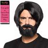 Enigma Costume Wigs Assassin Wick Wig & Beard Set  Black Hitman Hairpiece with Mustache and Goatee for Mens John Cosplay, Halloween & Action Costumes with MaxWigs Care Guide view 3