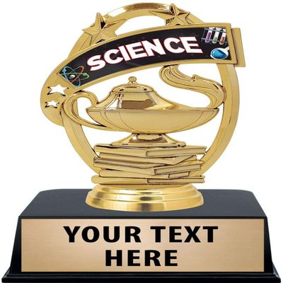 Crown Awards Science Trophies with Custom Engraving, 6" Personalized Kids Science Award Trophy On Black Base 50 Pack Prime