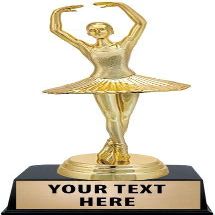 Crown Awards Ballet Trophies with Custom Engraving, 6" Personalized Girls Ballet Dancing Trophy On Black Base 10 Pack