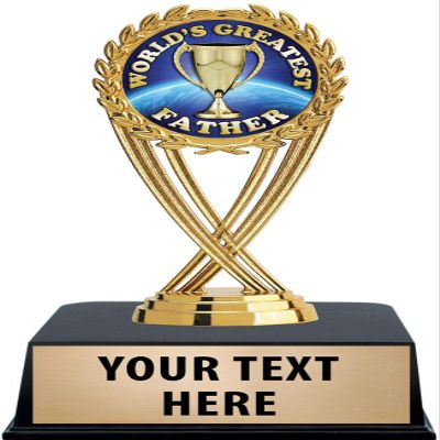 Crown Awards Fathers Day Trophies with Custom Engraving, 6" Personalized Fathers Day Trophy On Black Base 50 Pack Prime