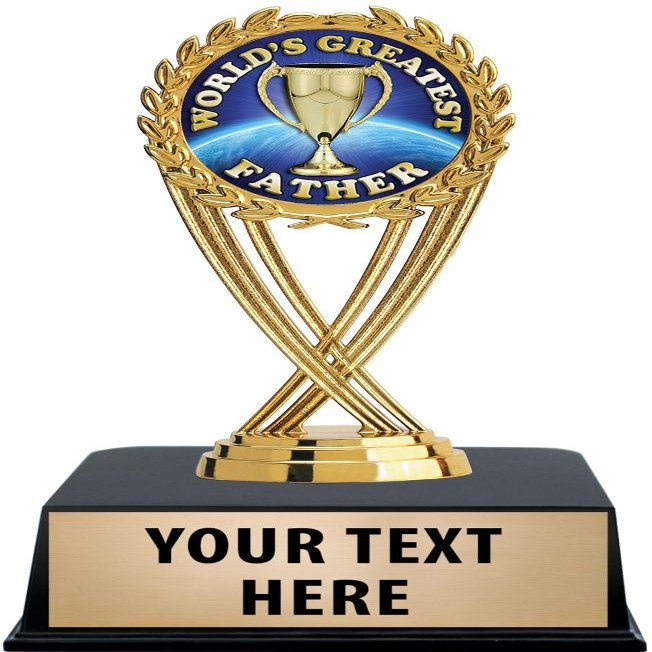 Crown Awards Fathers Day Trophies with Custom Engraving, 6" Personalized Fathers Day Trophy On Black Base 50 Pack Prime