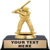 Crown Awards Baseball Trophies with Custom Engraving, 6" Personalized Boys Baseball Batter Trophy On Black Base 10 Pack view 1