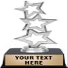 Crown Awards Silver Star Trophies with Custom Engraving, 6" Personalized Three Stars Award Trophy On Black Base 10 Pack view 1