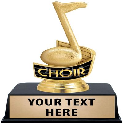 Crown Awards Choir Trophies with Custom Engraving, 6" Personalized Gold Music Note Choir Trophy On Black Base 5 Pack Prime