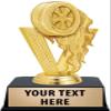 Crown Awards Racing Trophies with Custom Engraving, 6" Personalized Gold Fireball Racing Tire Trophy On Black Base 10 Pack view 1