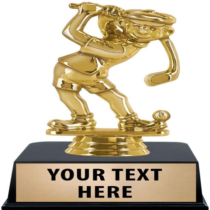 Crown Awards Golf Trophies with Custom Engraving, 5" Personalized Male Funny Golf Trophy On Black Base 10 Pack