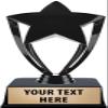 Crown Awards Black Star Trophies with Custom Engraving, 6" Personalized Black Star Trophy On Black Base 10 Pack view 1