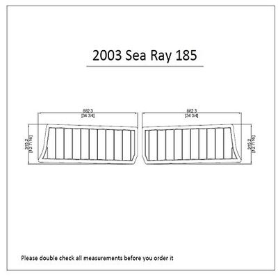 2003 Sea Ray 185 Bow Rider Swim Platform Pad 1/4" 6mm Boat EVA Teak Decking (Dark Brown with Black Lines)