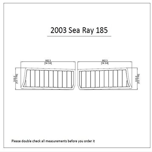 2003 Sea Ray 185 Bow Rider Swim Platform Pad 1/4" 6mm Boat EVA Teak Decking (Dark Brown with Black Lines)