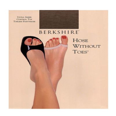 Berkshire Women's Hose Without Toes Ultra Sheer Control Top Pantyhose, French Coffee, 1x-2x
