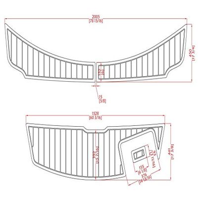 2008-2012 Sea Ray 185 Sport Swim Platform Pad 1/4" 6mm EVA Teak Decking Floor (Medium Grey with Black Lines)