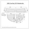 2001 Sea Ray 225 Weekender Swim Platform Pad 1/4" 6mm Boat EVA Teak Decking (Medium Grey with Black Lines) view 1