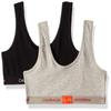 Calvin Klein Kids Girls' Modern Cotton Bralette 2-Pack, Heather Grey/Heather Blue/White, X-Large view 1