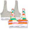 Calvin Klein Kids Girls' Modern Cotton Bralette 2-Pack, Ck Fragment Print White/Heather Grey, X-Large view 1