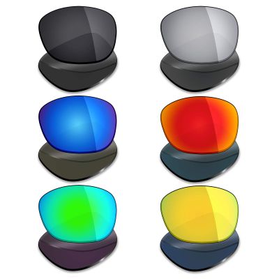 Mryok 6 Pairs Polarized Replacement Lenses for Oakley Drop in Sunglass - Stealth Black/Fire Red/Ice Blue/Silver Titanium/Emerald Green/24K Gold
