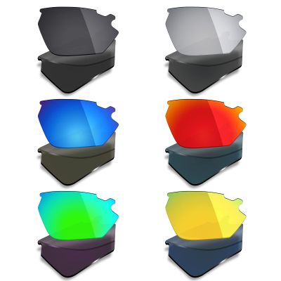 Mryok 6 Pair Polarized Replacement Lenses for Rudy Project Stratofly Sunglass - Stealth Black/Fire Red/Ice Blue/Silver Titanium/Emerald Green/24K Gold