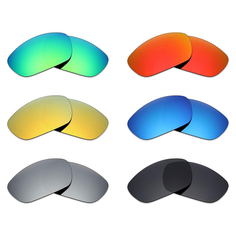 Mryok 6 Pairs Polarized Replacement Lenses for Wiley X Brick Sunglass - Stealth Black/Fire Red/Ice Blue/Silver Titanium/Emerald Green/24K Gold