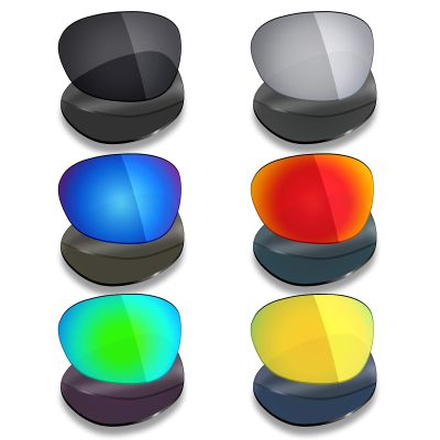 Mryok 6 Pairs Polarized Replacement Lenses for Oakley Pulse Sunglass - Stealth Black/Fire Red/Ice Blue/Silver Titanium/Emerald Green/24K Gold