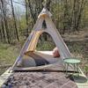 Dream House Three-Season Cotton Canvas Camping Pyramid Tent for 2~3 Person view 2