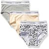 Calvin Klein Kids Girls' Modern Cotton Hipster Underwear 3-Pack, Leo/Nude/Heather Grey, Medium view 1