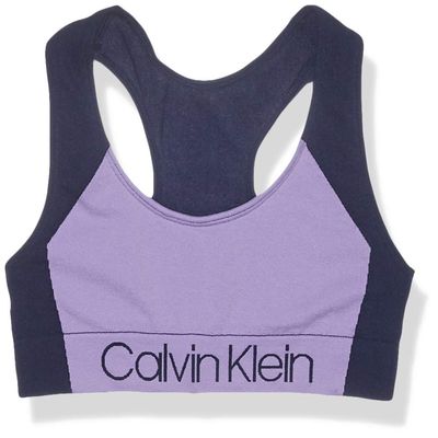 Calvin Klein Girl's Sports Bra, Ck Block Lilac, Large