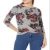 A. Byer Women's Twist Front Pullover Top, Multi Floral, S view 1