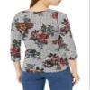 A. Byer Women's Twist Front Pullover Top, Multi Floral, S view 2