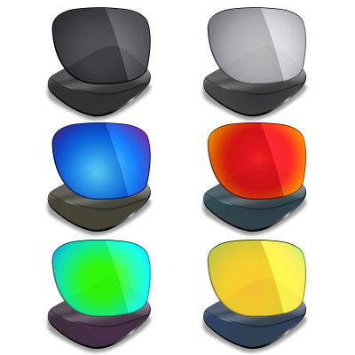 Mryok 6 Pairs Polarized Replacement Lenses for Oakley LBD Sunglass - Stealth Black/Fire Red/Ice Blue/Silver Titanium/Emerald Green/24K Gold