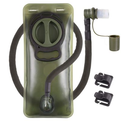 2L Hydration Bladder, Water Bladder for Hiking Backpack 2 Liter Military Green Water Storage Bag with Insulated Tube, Hydration Back Pack Replacement for Outdoor Camping Running Cycling