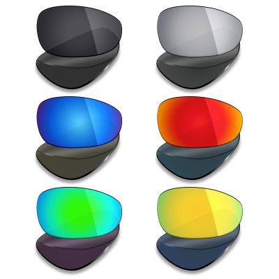 Mryok 6 Pairs Polarized Replacement Lenses for Oakley Crossrange XL Sunglass - Stealth Black/Fire Red/Ice Blue/Silver Titanium/Emerald Green/24K Gold