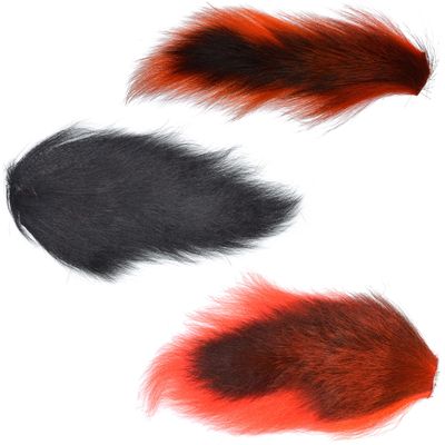 The Fly Fishing Place Fly Tying Materials - Pro Grade Medium Bucktails Master Pack - 3 Colors - Black Red Orange Tube Fly Streamer Deer Tail Hair