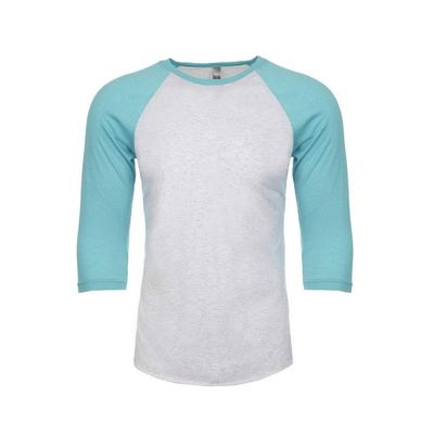 Tri-Blend 3/4-Sleeve Raglan (6051) Tahiti Blue/Heather White, XS