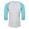 Tri-Blend 3/4-Sleeve Raglan (6051) Tahiti Blue/Heather White, XS view 2