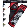 Legend XT320 Archery Quivers - Left Handed Nylon Hip Quivers with 3 Arrow Tube Cases for Target Shooting - Adjustable Waist Belt, T-Slot, Compartments for Accessories, Tools, Release Tab - Red view 1
